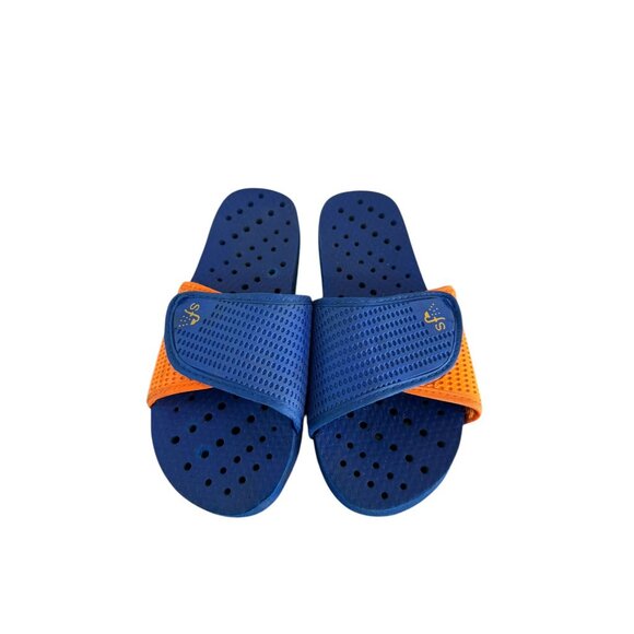Showaflops Navy & Orange Kids Summer Slides Size 3 - Picture 2 of 5